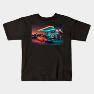 Future Gas Station 001 Kids T-Shirt